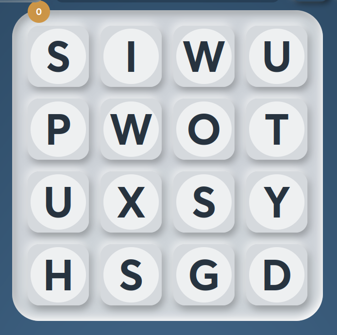 Image of Boggle game board